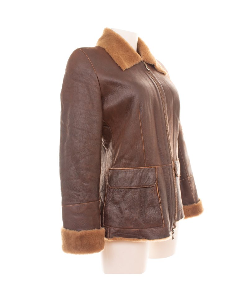 Steven Ashford Damen Lammfelljacke  Gr. 36 Braun Lederjacke Leder – Foto 4