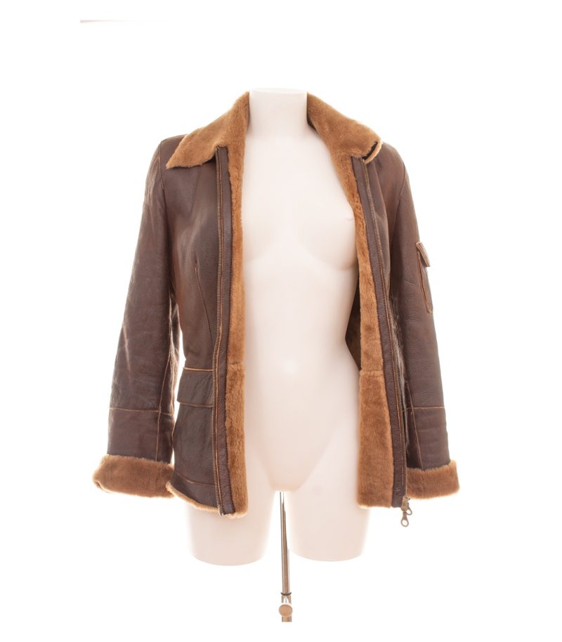 Steven Ashford Damen Lammfelljacke  Gr. 36 Braun Lederjacke Leder – Foto 6