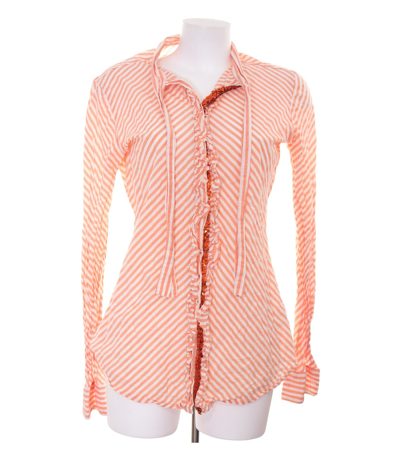 Petruccioli Damen Bluse Shirt Apricot Gr. IT 48 DE 42 Weiß Baumwolle
