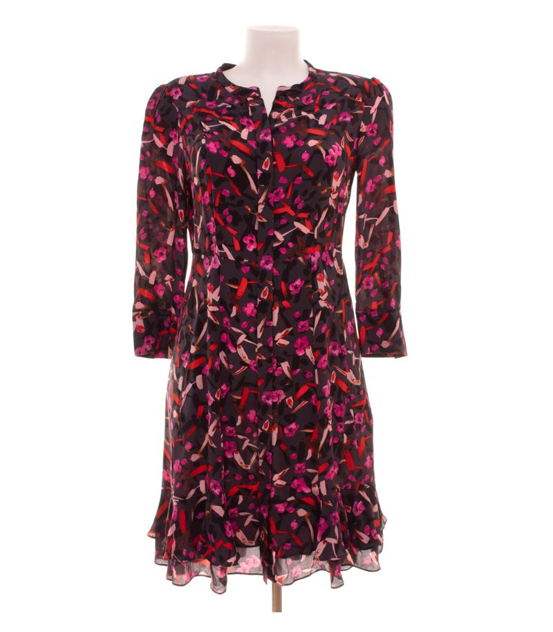 Dorothee Schumacher Damen Kleid Gr. 36 (2) Mehrfarbig A-Linie Seidenmix Geblümt – Foto 1