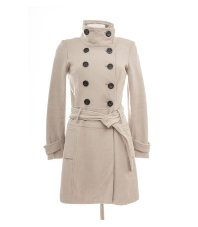 Hallhuber Damen Mantel Gr. 34 Gloria Beige Einreiher Wollmix