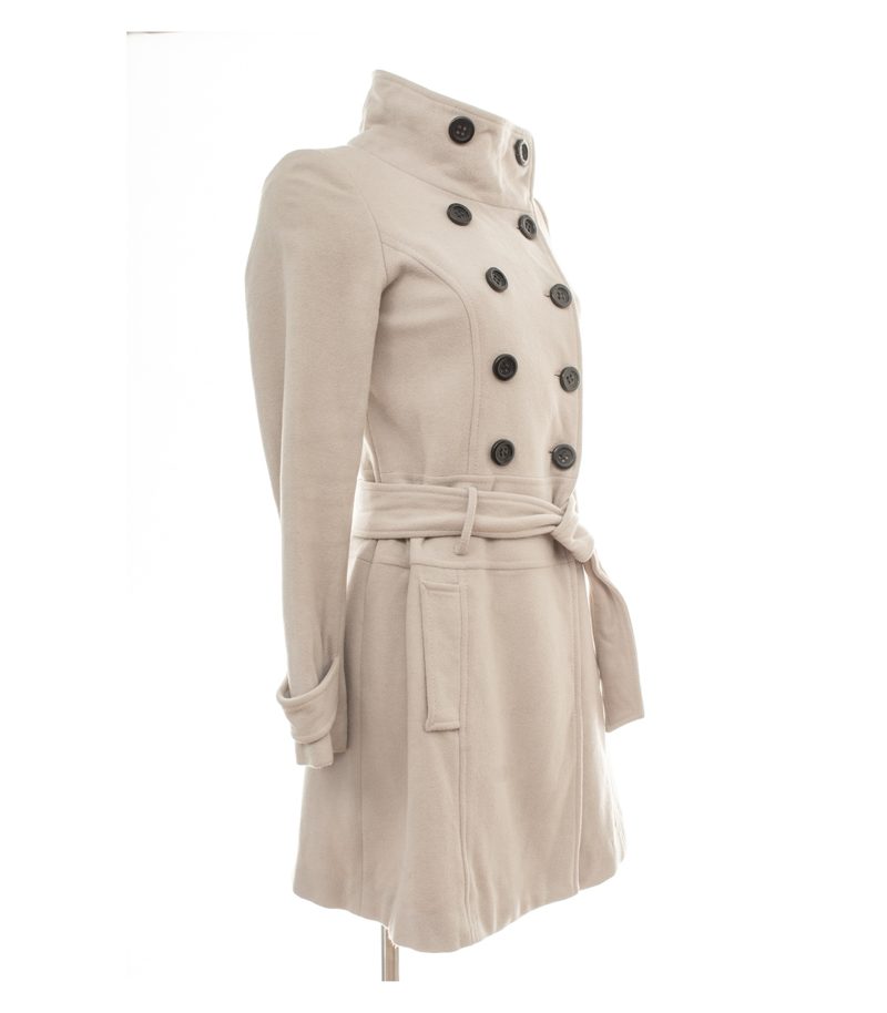 Hallhuber Damen Mantel Gr. 34 Gloria Beige Einreiher Wollmix – Foto 4