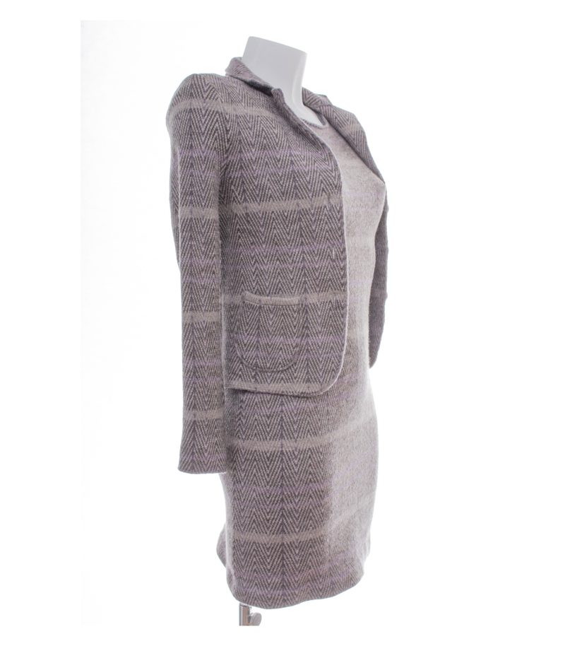 GC Fontana Damen Set ca. Gr. XS Lila 2-Teiler Wolle Gestreift – Foto 2