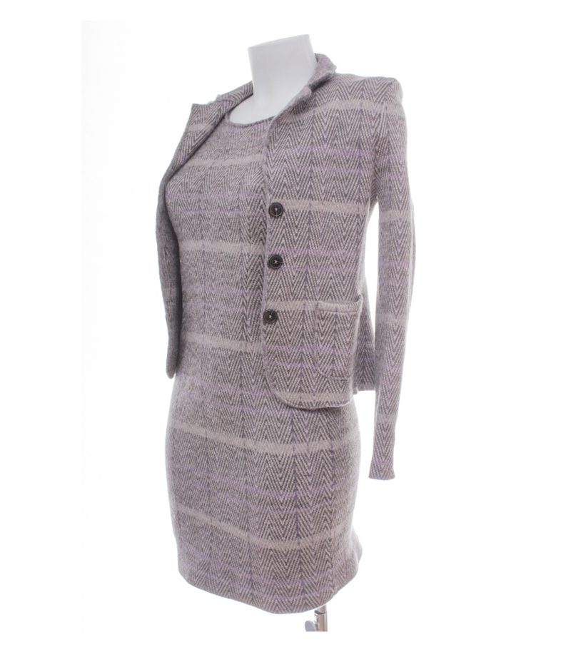 GC Fontana Damen Set ca. Gr. XS Lila 2-Teiler Wolle Gestreift – Foto 4