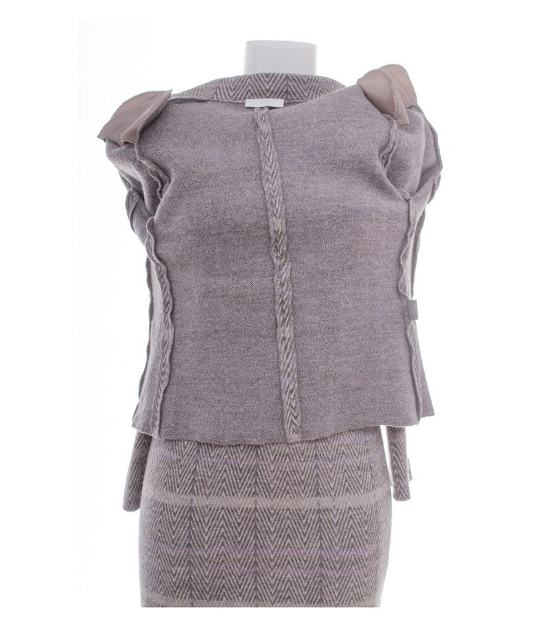 GC Fontana Damen Set ca. Gr. XS Lila 2-Teiler Wolle Gestreift – Foto 6