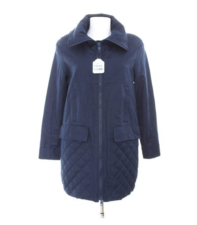 ZARA Damen Mantel Parka Mantel Gr. XS Blau Baumwolle Leinen