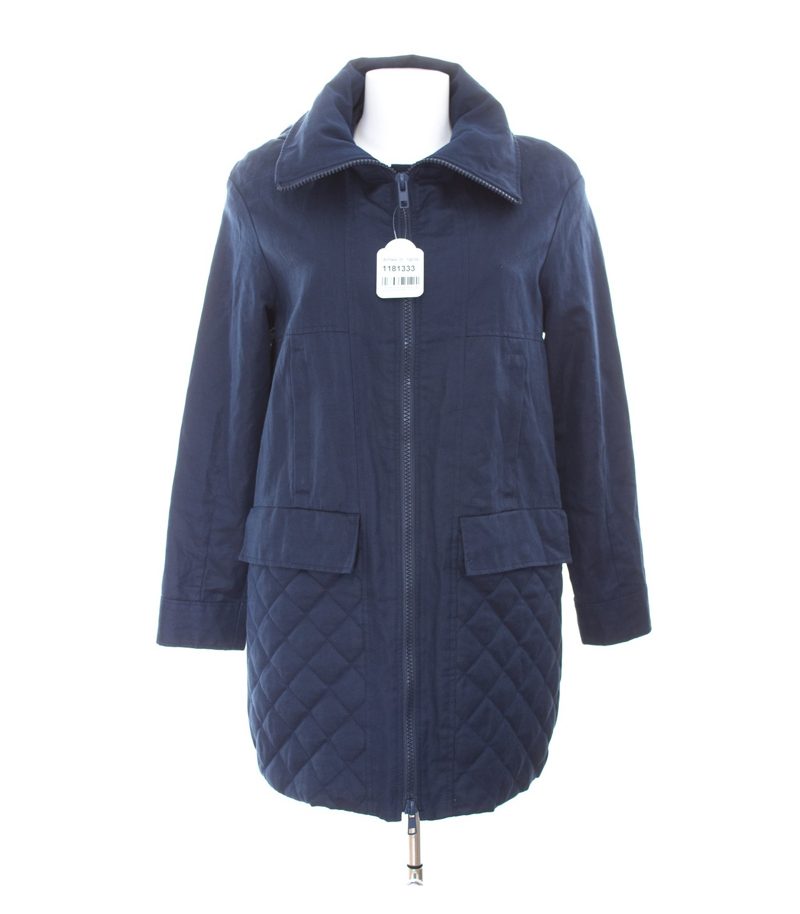 ZARA Damen Mantel Parka Mantel Gr. XS Blau Baumwolle Leinen – Foto 1