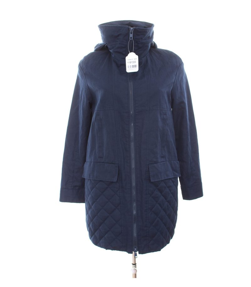 ZARA Damen Mantel Parka Mantel Gr. XS Blau Baumwolle Leinen – Foto 2