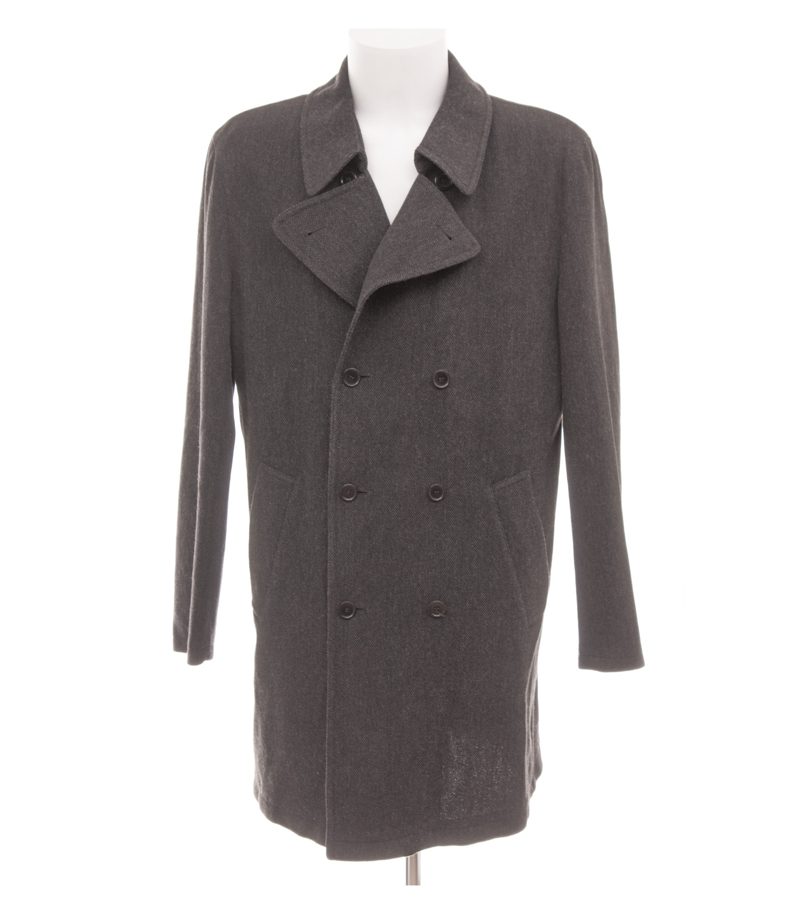 Cerruti 1881 Herren Mantel ca. Gr. 52 Grau Wollmix Meliert – Foto 1