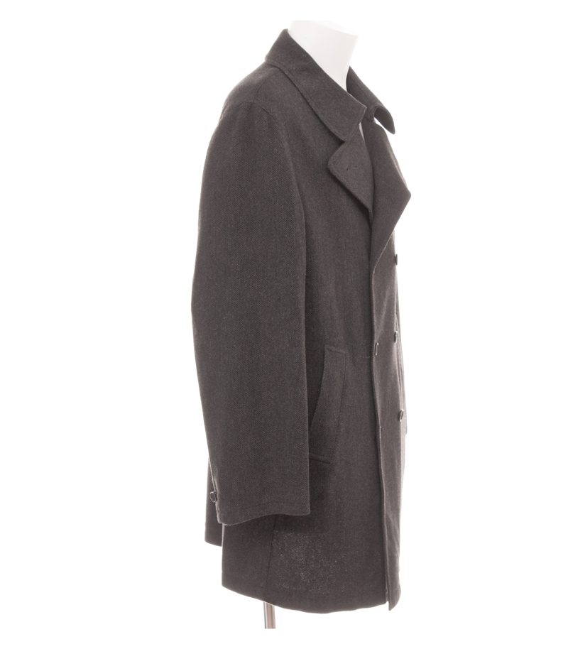 Cerruti 1881 Herren Mantel ca. Gr. 52 Grau Wollmix Meliert – Foto 2