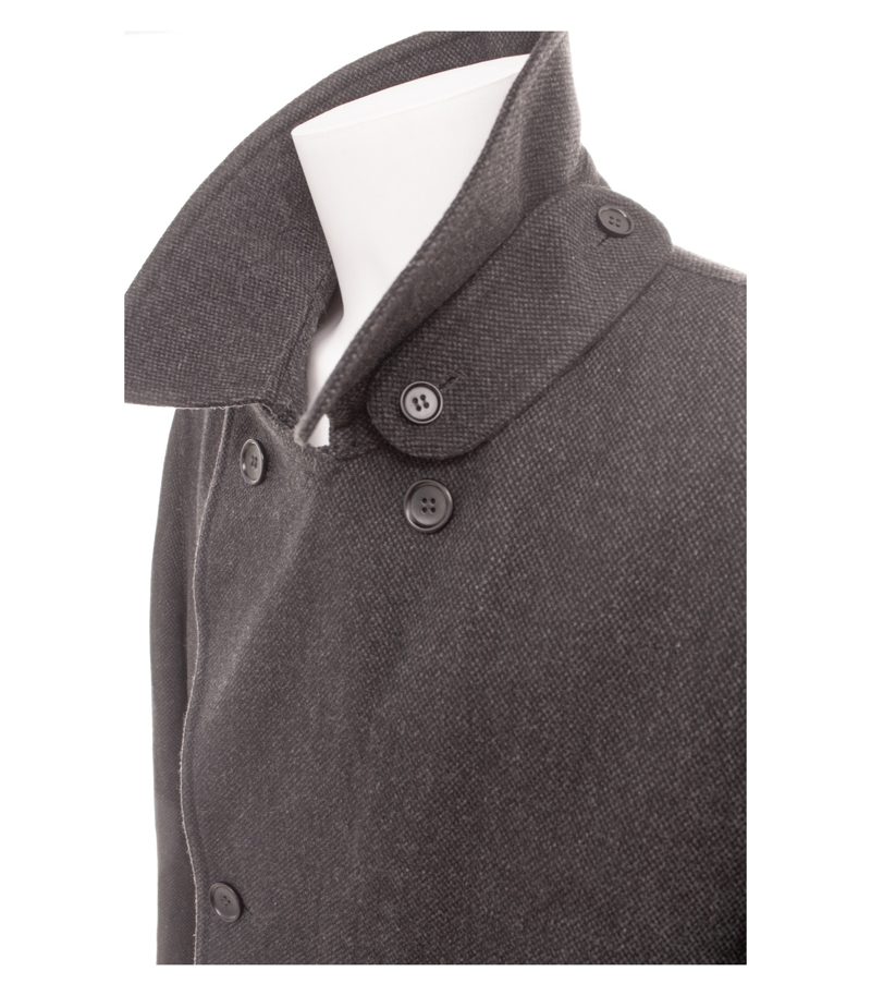 Cerruti 1881 Herren Mantel ca. Gr. 52 Grau Wollmix Meliert – Foto 5