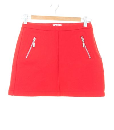 DKNY Mädchen Rock Minirock Gr. 12 Rot Wolle