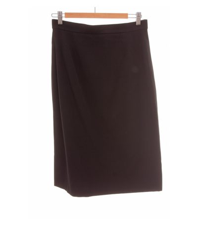 Celine Damen Rock Midi-Rock Gehschlitz Gr. FR 42 (DE 40) Schwarz Wolle