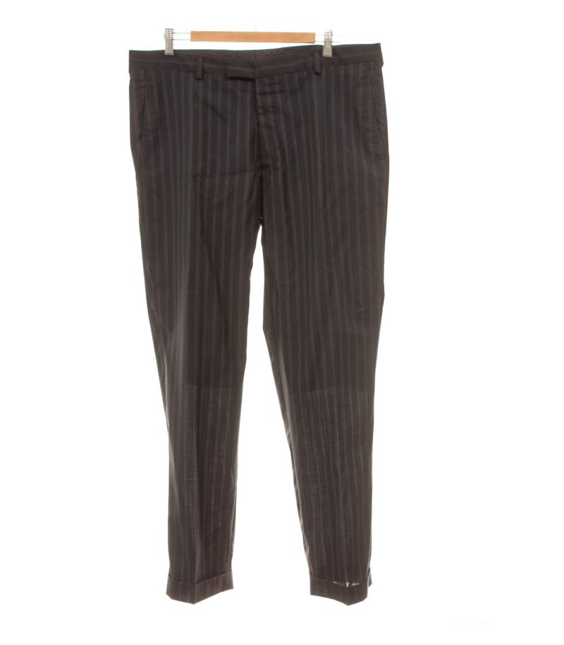 KENZO Herren HOMME Hose Anzughose Nadelstreifen Reserve Gr. 54 Braun Wolle – Foto 1