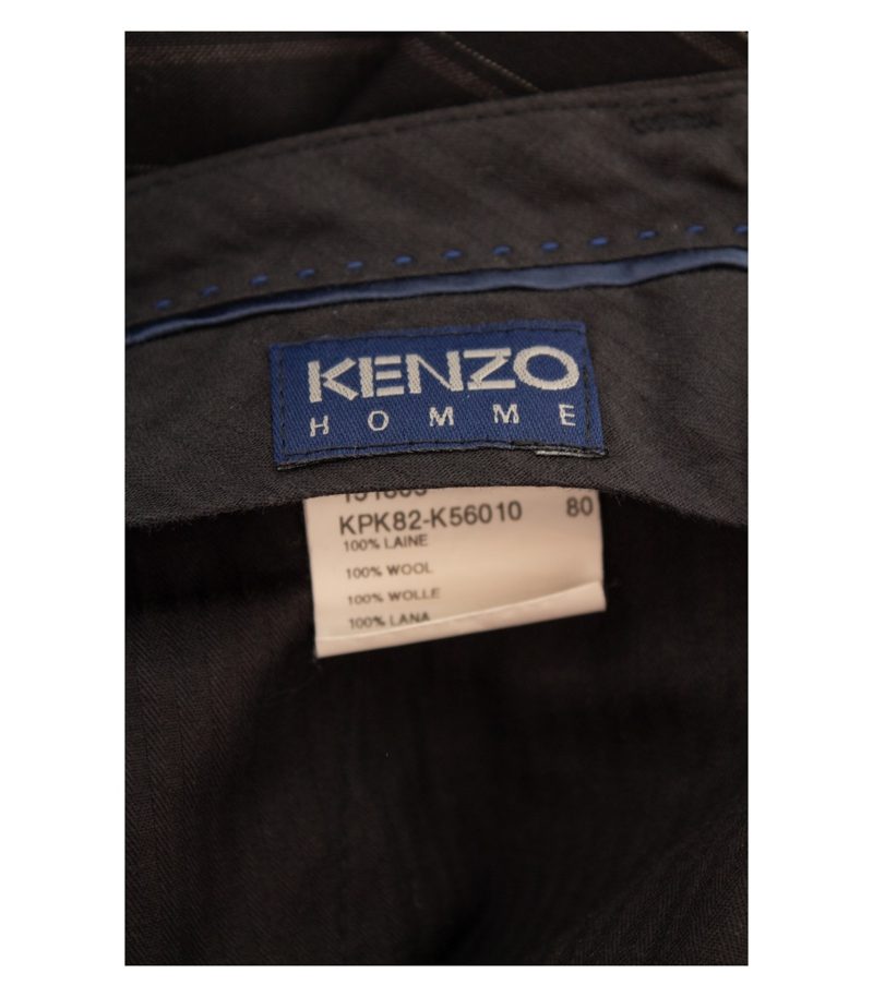 KENZO Herren HOMME Hose Anzughose Nadelstreifen Reserve Gr. 54 Braun Wolle – Foto 3