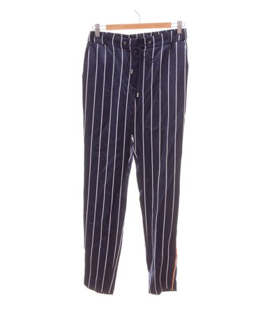 HUGO Damen Hose Gestreift Seitenstreifen Gr. 34 Mehrfarbig Blau