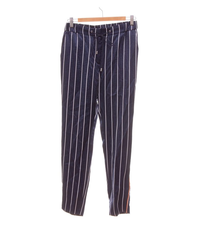 HUGO Damen Hose Gestreift Seitenstreifen Gr. 34 Mehrfarbig Blau – Foto 1