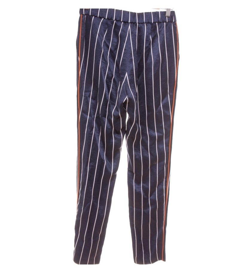 HUGO Damen Hose Gestreift Seitenstreifen Gr. 34 Mehrfarbig Blau – Foto 2