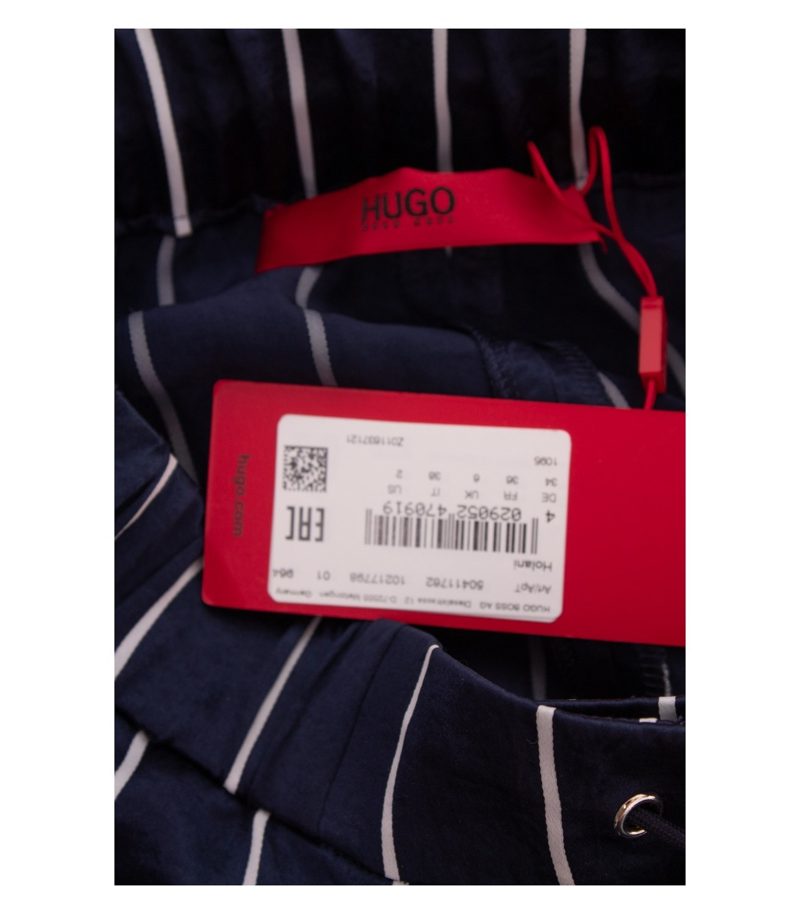 HUGO Damen Hose Gestreift Seitenstreifen Gr. 34 Mehrfarbig Blau – Foto 5