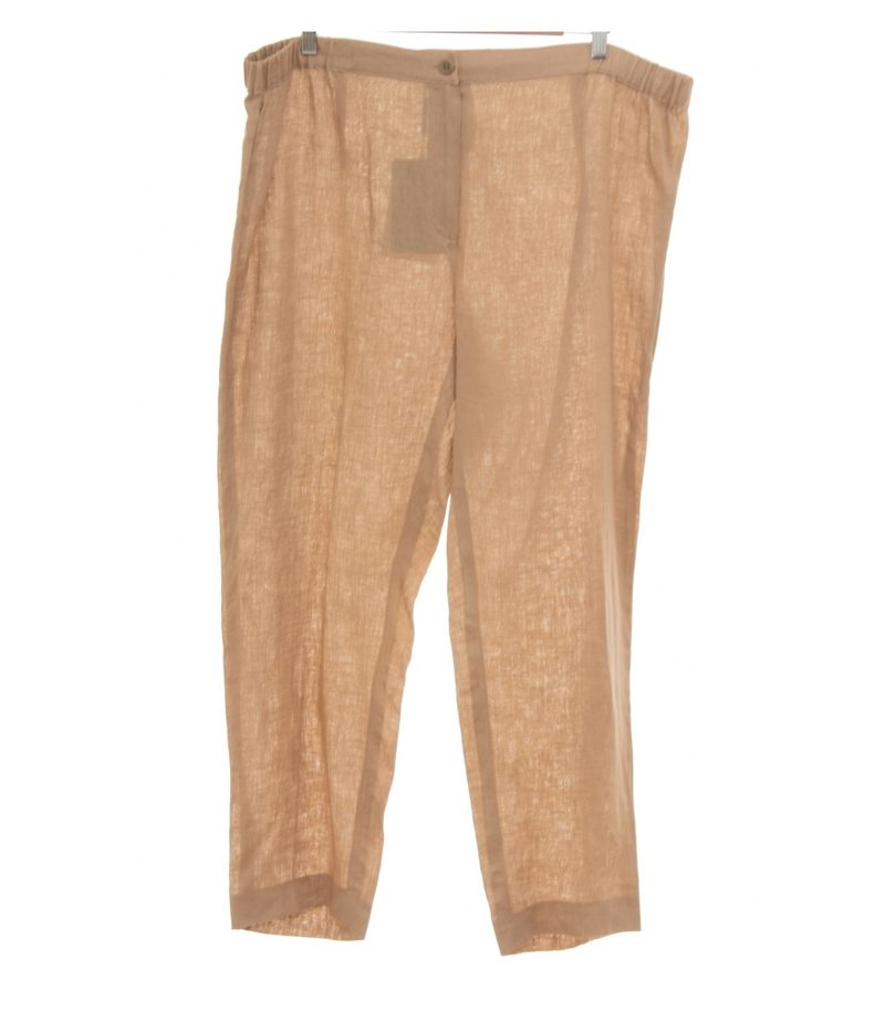 MARINA RINALDI Damen Hose Leinenhose Respiro Gr. IT 58 (DE 50) Beige Leinen – Foto 1