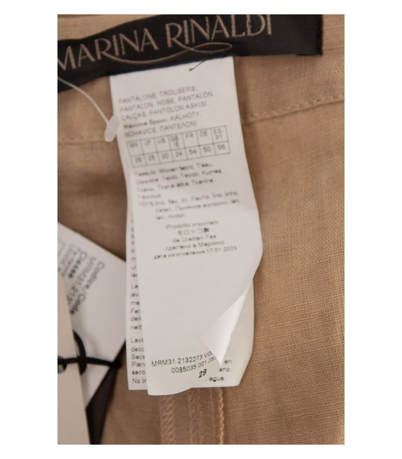 MARINA RINALDI Damen Hose Leinenhose Respiro Gr. IT 58 (DE 50) Beige Leinen – Foto 5