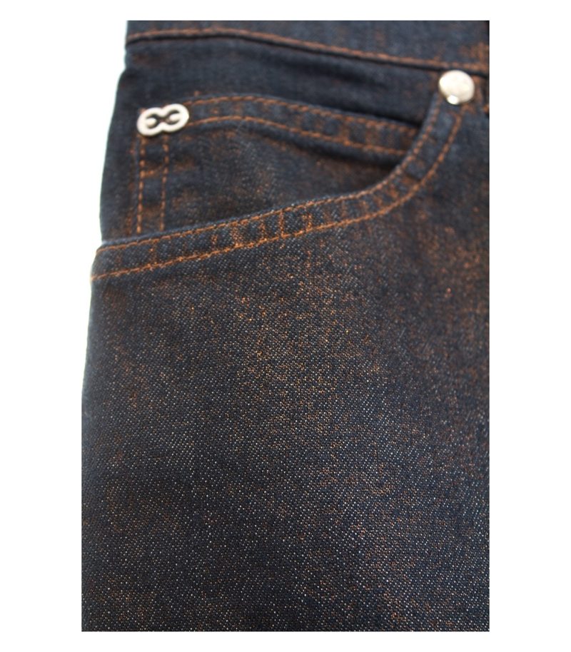 ESCADA Damen Jeans Gr. DE 34 Blau Braun Denim Baumwolle – Foto 2