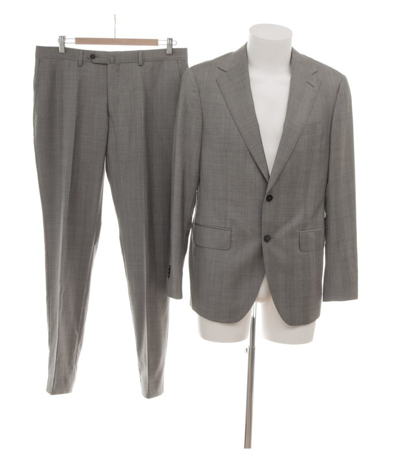 BOGGI MILANO Herren Anzug Regular Fit Kariert REDA Gr. 50 Super 130s Grau Wolle – Foto 1