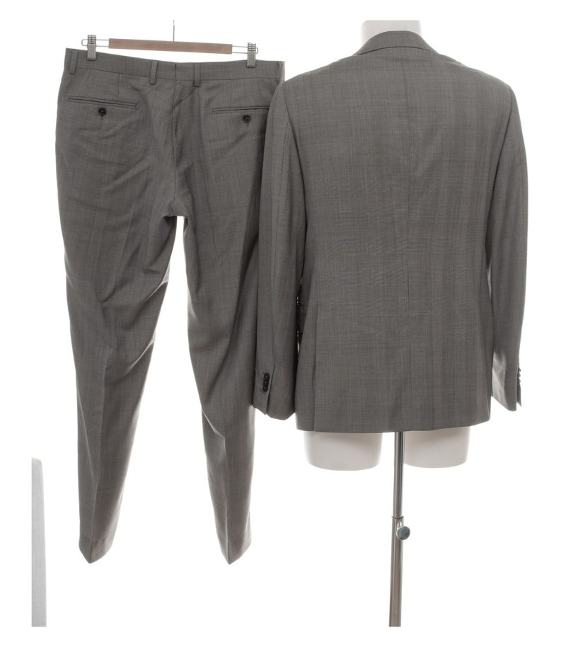 BOGGI MILANO Herren Anzug Regular Fit Kariert REDA Gr. 50 Super 130s Grau Wolle – Foto 2