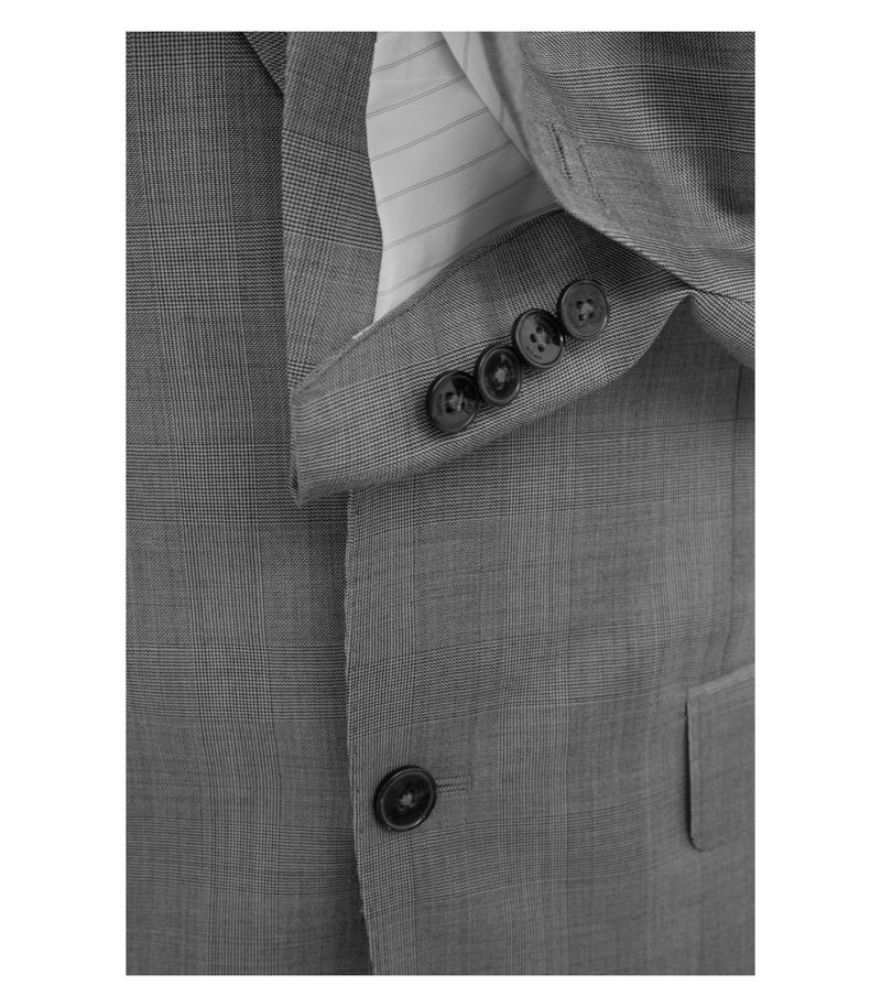 BOGGI MILANO Herren Anzug Regular Fit Kariert REDA Gr. 50 Super 130s Grau Wolle – Foto 3