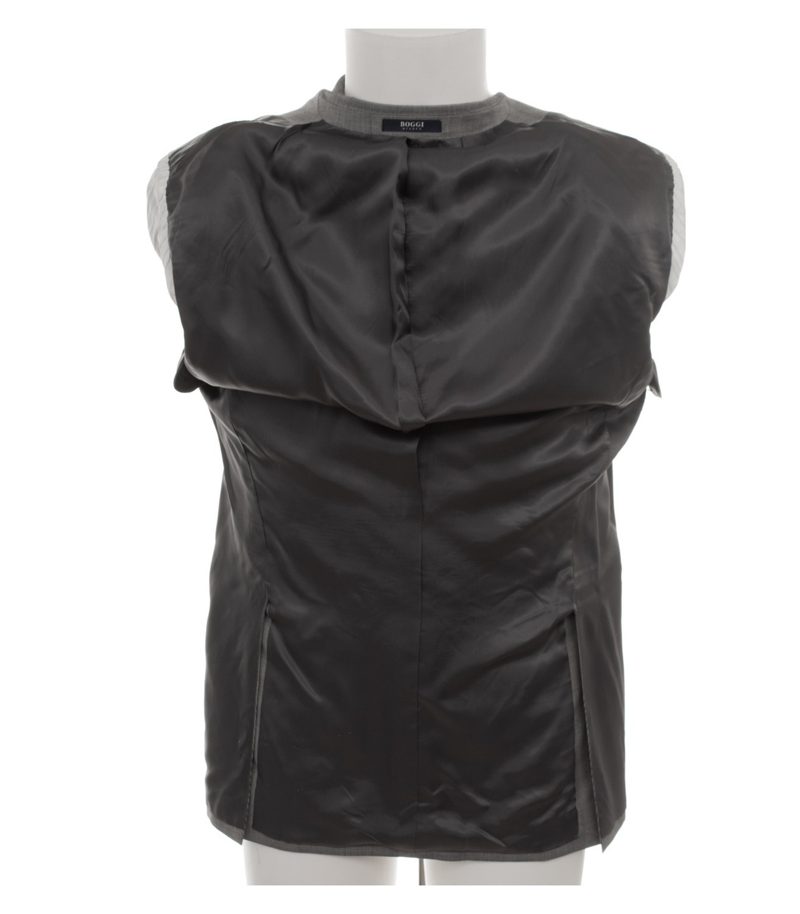 BOGGI MILANO Herren Anzug Regular Fit Kariert REDA Gr. 50 Super 130s Grau Wolle – Foto 4