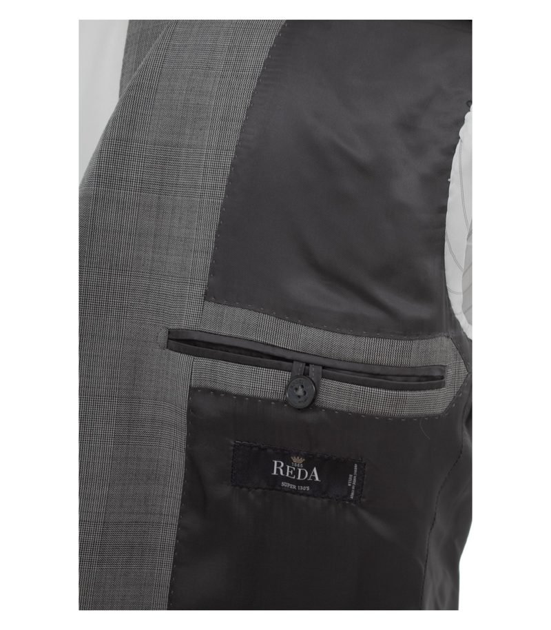 BOGGI MILANO Herren Anzug Regular Fit Kariert REDA Gr. 50 Super 130s Grau Wolle – Foto 7