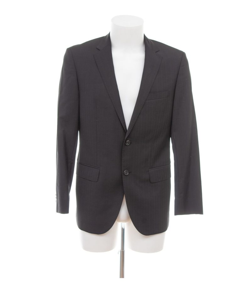 BOSS Herren Anzug Business The Jam2/Sharp2 Nadelstreifen Gr. 46 Schwarz Wolle – Foto 3