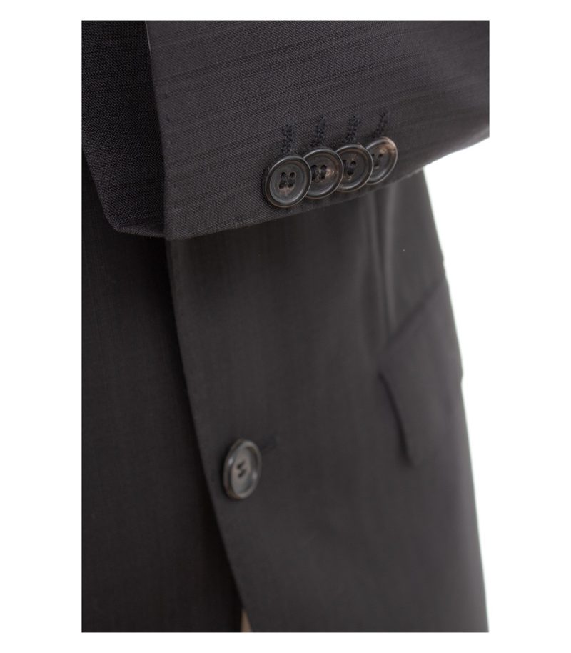 BOSS Herren Anzug Business The Jam2/Sharp2 Nadelstreifen Gr. 46 Schwarz Wolle – Foto 4