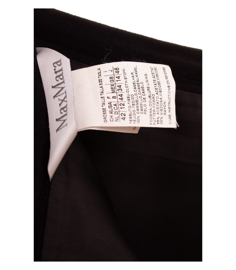 MaxMara Damen Rock Bleistiftrock Schlitz Gr. 42 (wie 40) Kamelhaar Schwarz – Foto 2