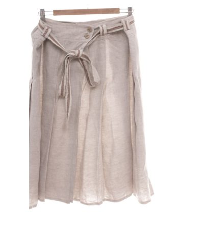GUNEX Damen Rock Wickelrock Midi Bindegürtel Gr. ca. 46 Beige