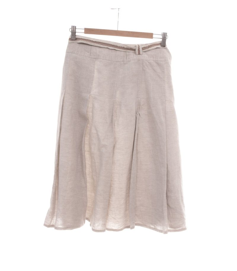 GUNEX Damen Rock Wickelrock Midi Bindegürtel Gr. ca. 46 Beige – Foto 2