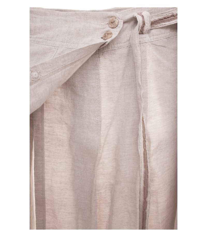 GUNEX Damen Rock Wickelrock Midi Bindegürtel Gr. ca. 46 Beige – Foto 4