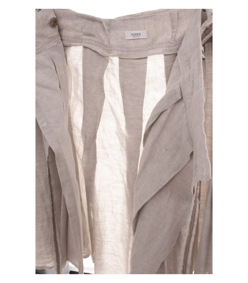 GUNEX Damen Rock Wickelrock Midi Bindegürtel Gr. ca. 46 Beige – Foto 5