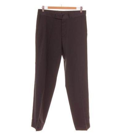 HUGO BOSS Herren Hose Anzughose Scala/Nero Seiden-Besatz Gr. 46 Schwarz Wolle