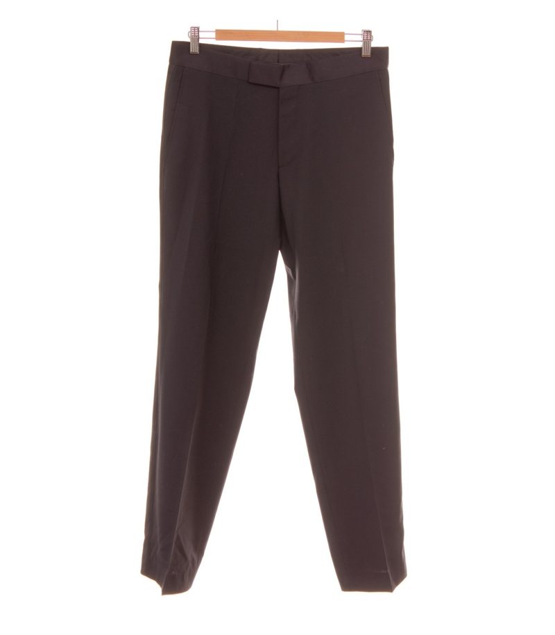 HUGO BOSS Herren Hose Anzughose Scala/Nero Seiden-Besatz Gr. 46 Schwarz Wolle – Foto 1