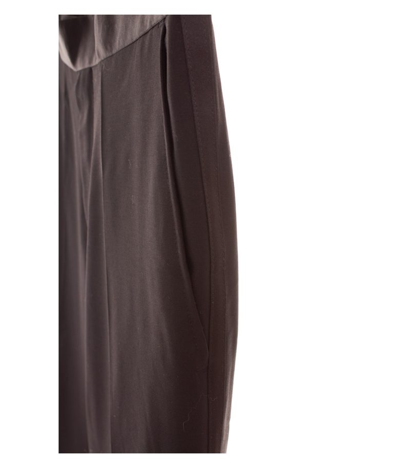 HUGO BOSS Herren Hose Anzughose Scala/Nero Seiden-Besatz Gr. 46 Schwarz Wolle – Foto 3
