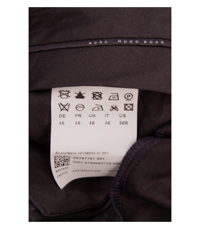 HUGO BOSS Herren Hose Anzughose Scala/Nero Seiden-Besatz Gr. 46 Schwarz Wolle – Foto 4