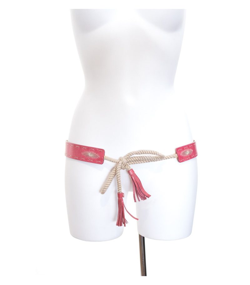 SCHUMACHER Damen Gürtel Gr. S Rose Creme Leder – Foto 1