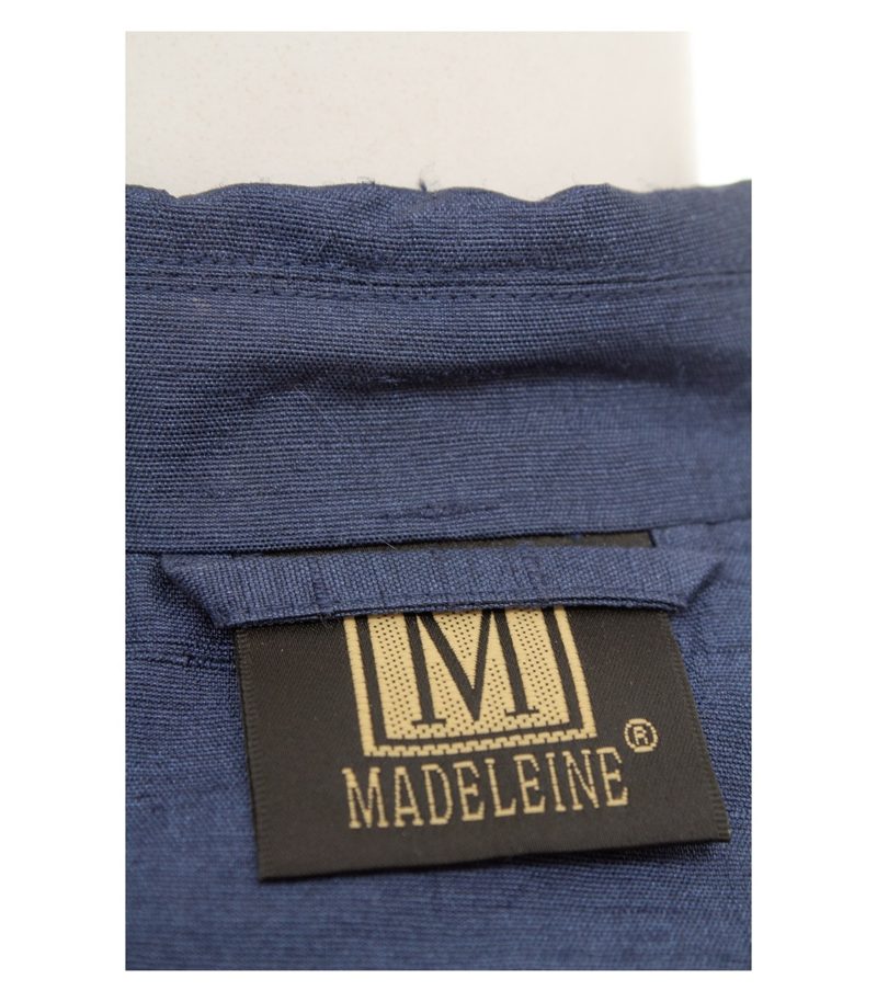 MADELEINE Damen Hosenanzug Zweiteiler Gr. 19 (Kurzgröße) Blau Seide – Foto 7