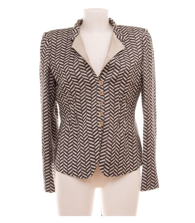 ARMANI COLLEZIONI Damen Blazer Gr. IT 46 (DE 40) Mehrfarbig Leinen Seide