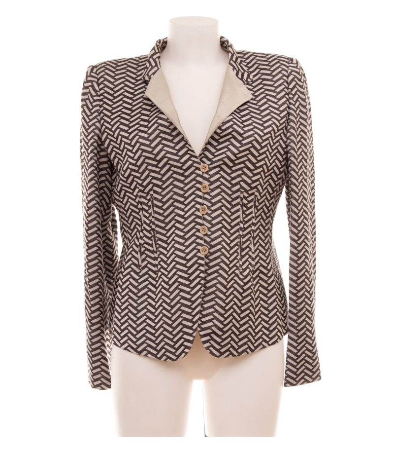ARMANI COLLEZIONI Damen Blazer Gr. IT 46 (DE 40) Mehrfarbig Leinen Seide – Foto 1
