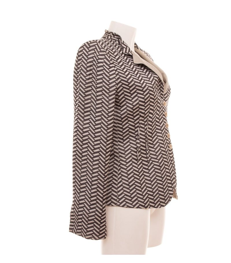 ARMANI COLLEZIONI Damen Blazer Gr. IT 46 (DE 40) Mehrfarbig Leinen Seide – Foto 2