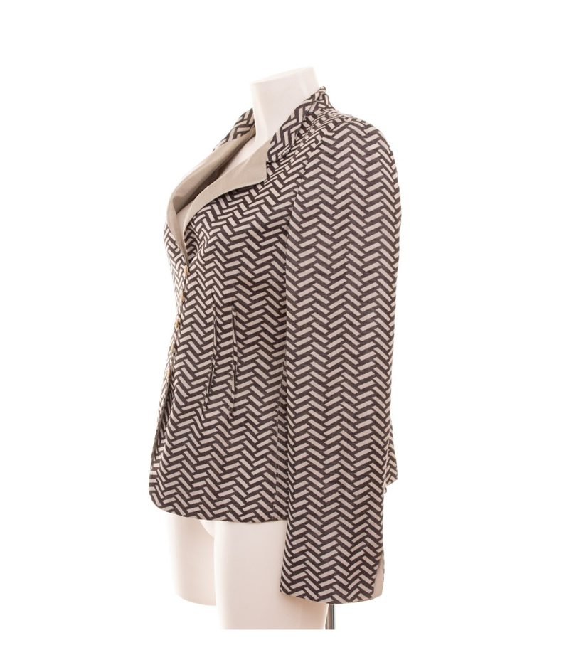 ARMANI COLLEZIONI Damen Blazer Gr. IT 46 (DE 40) Mehrfarbig Leinen Seide – Foto 3