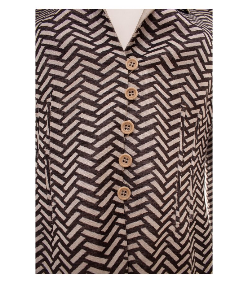 ARMANI COLLEZIONI Damen Blazer Gr. IT 46 (DE 40) Mehrfarbig Leinen Seide – Foto 5