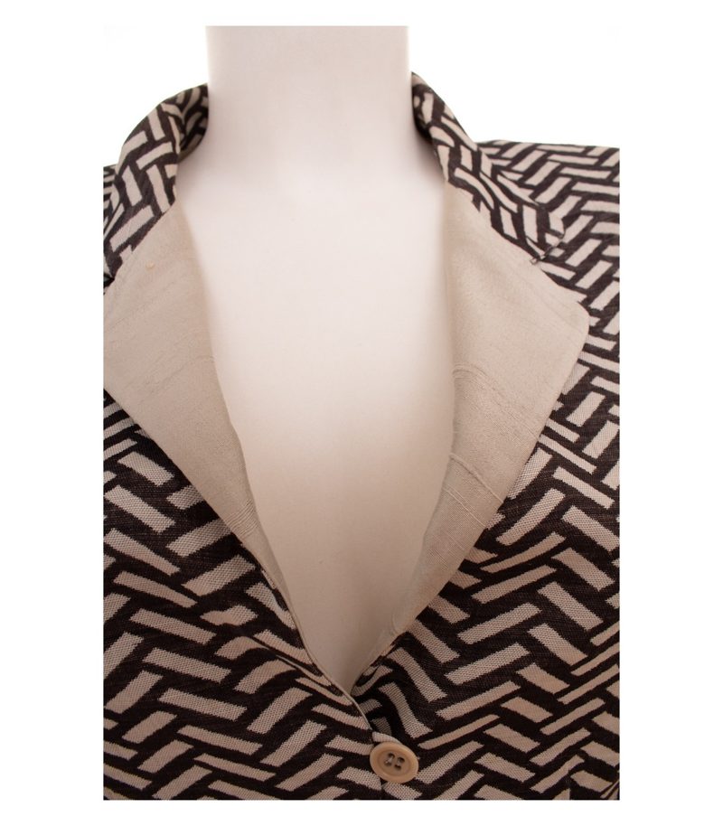 ARMANI COLLEZIONI Damen Blazer Gr. IT 46 (DE 40) Mehrfarbig Leinen Seide – Foto 6